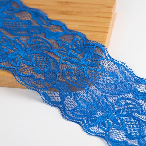 10 Yards 8cm Breite Elastizität Spitzenband Vintage Spitzenborte Spitzenbordüre Spitzen Borten Bänder Zierband Dekoband für DIY Nähen Handwerk Kleidung Unterwäsche Hochzeitskleid,Königsblau 10 Yards 8cm Breite Elastizität Spitzenband Vintage Spitzenborte Spitzenbordüre Spitzen Borten Bänder Zierband Dekoband für DIY Nähen Handwerk Kleidung Unterwäsche Hochzeitskleid,Königsblau von Wambere