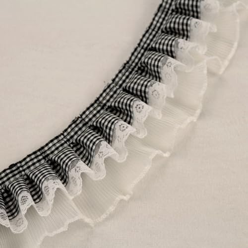 10 Yards 8cm Breite Rüschenspitze Karierte Plisseespitze Spitzenborte Spitzenband Spitzenbesatz Spitzenbänder Spitzenbordüren Dekoband Zierband für DIY Handwerk Kleidungsdekoration,Schwarz A 10 Yards 8cm Breite Rüschenspitze Karierte Plisseespitze Spitzenborte Spitzenband Spitzenbesatz Spitzenbänder Spitzenbordüren Dekoband Zierband für DIY Handwerk Kleidungsdekoration,Schwarz A von Wambere