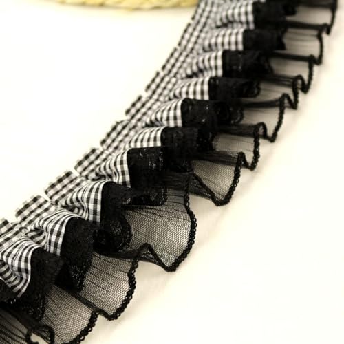 10 Yards 8cm Breite Rüschenspitze Karierte Plisseespitze Spitzenborte Spitzenband Spitzenbesatz Spitzenbänder Spitzenbordüren Dekoband Zierband für DIY Handwerk Kleidungsdekoration,Schwarz B 10 Yards 8cm Breite Rüschenspitze Karierte Plisseespitze Spitzenborte Spitzenband Spitzenbesatz Spitzenbänder Spitzenbordüren Dekoband Zierband für DIY Handwerk Kleidungsdekoration,Schwarz B von Wambere