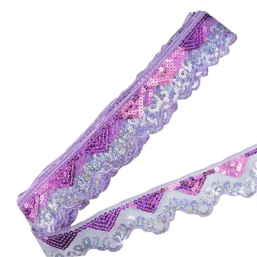 10 Yards Glitzer Pailletten Spitzenbänder, Paillettenband Elastizität Spitzenborte Spitzenband Vintage Zierband Spitze Blume Borte für DIY Nähen Kostüme Handwerk Deko,Helles Lila 10 Yards Glitzer Pailletten Spitzenbänder, Paillettenband Elastizität Spitzenborte Spitzenband Vintage Zierband Spitze Blume Borte für DIY Nähen Kostüme Handwerk Deko,Helles Lila von Wambere