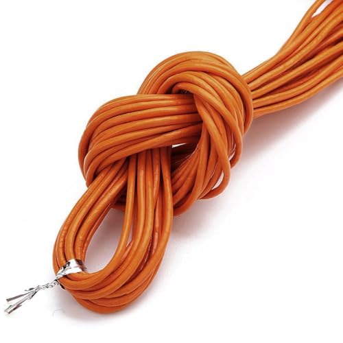 10 Yards Lederseil Durchmesser 3mm Lederband Buntes rundes Echtlederseil Lederschnur Lederkordel Geflochtenes Lederband für DIY Basteln Handwerk Armband Halskette SchmuckherstellungOrange 10 Yards Lederseil Durchmesser 3mm Lederband Buntes rundes Echtlederseil Lederschnur Lederkordel Geflochtenes Lederband für DIY Basteln Handwerk Armband Halskette SchmuckherstellungOrange von Wambere