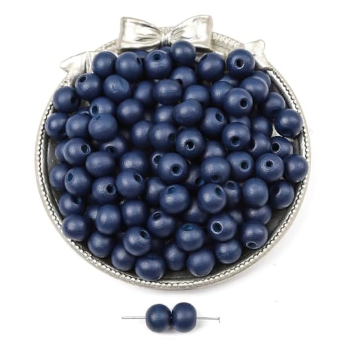 100 Stück 10mm Farbige Holzperlen Runde Holzperlen zum Auffädeln Perlen Bastelnperlen Lose Perlen mit Loch Zwischenperlen Für DIY Handwerk Schmuckherstellung Armbänder Halsketten,Dunkelblau 100 Stück 10mm Farbige Holzperlen Runde Holzperlen zum Auffädeln Perlen Bastelnperlen Lose Perlen mit Loch Zwischenperlen Für DIY Handwerk Schmuckherstellung Armbänder Halsketten,Dunkelblau von Wambere