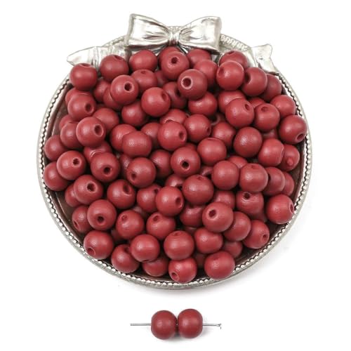 100 Stück 10mm Farbige Holzperlen Runde Holzperlen zum Auffädeln Perlen Bastelnperlen Lose Perlen mit Loch Zwischenperlen Für DIY Handwerk Schmuckherstellung Armbänder Halsketten,Dunkelrot 100 Stück 10mm Farbige Holzperlen Runde Holzperlen zum Auffädeln Perlen Bastelnperlen Lose Perlen mit Loch Zwischenperlen Für DIY Handwerk Schmuckherstellung Armbänder Halsketten,Dunkelrot von Wambere