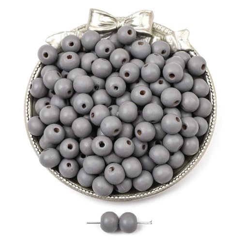 100 Stück 10mm Farbige Holzperlen Runde Holzperlen zum Auffädeln Perlen Bastelnperlen Lose Perlen mit Loch Zwischenperlen Für DIY Handwerk Schmuckherstellung Armbänder Halsketten,Grau 100 Stück 10mm Farbige Holzperlen Runde Holzperlen zum Auffädeln Perlen Bastelnperlen Lose Perlen mit Loch Zwischenperlen Für DIY Handwerk Schmuckherstellung Armbänder Halsketten,Grau von Wambere