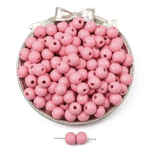 100 Stück 10mm Farbige Holzperlen Runde Holzperlen zum Auffädeln Perlen Bastelnperlen Lose Perlen mit Loch Zwischenperlen Für DIY Handwerk Schmuckherstellung Armbänder Halsketten,Hell-Pink 100 Stück 10mm Farbige Holzperlen Runde Holzperlen zum Auffädeln Perlen Bastelnperlen Lose Perlen mit Loch Zwischenperlen Für DIY Handwerk Schmuckherstellung Armbänder Halsketten,Hell-Pink von Wambere