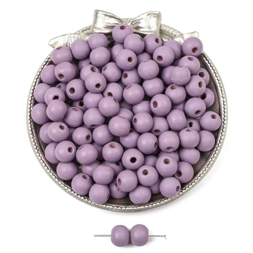 100 Stück 10mm Farbige Holzperlen Runde Holzperlen zum Auffädeln Perlen Bastelnperlen Lose Perlen mit Loch Zwischenperlen Für DIY Handwerk Schmuckherstellung Armbänder Halsketten,Lila 100 Stück 10mm Farbige Holzperlen Runde Holzperlen zum Auffädeln Perlen Bastelnperlen Lose Perlen mit Loch Zwischenperlen Für DIY Handwerk Schmuckherstellung Armbänder Halsketten,Lila von Wambere