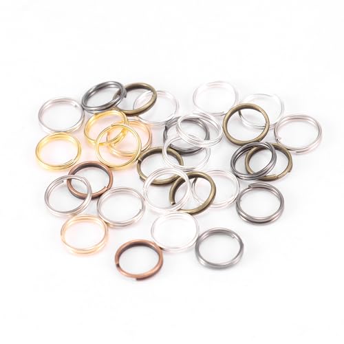 100 Stück 14mm Schlüsselringe Schlüsselring,DIY Schlüsselanhänger Zubehör Runde Schlüsselringe kleine Metallringe,Verbindungsstücke für Schmuck Schlüssel Halsketten Armbänder,Gemischte Farbe von Wambere