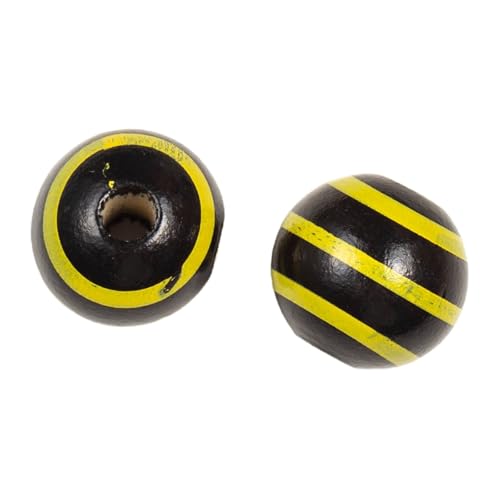 100 Stück 16mm Holzperlen Bunte Holzperlen Runde Gestreifte Holzperlen Lose Perlen mit Loch Bastelnperlen zum Auffädeln für DIY Handwerk Armbänder Halsketten Schmuckherstellung,Schwarz Gelb 100 Stück 16mm Holzperlen Bunte Holzperlen Runde Gestreifte Holzperlen Lose Perlen mit Loch Bastelnperlen zum Auffädeln für DIY Handwerk Armbänder Halsketten Schmuckherstellung,Schwarz Gelb von Wambere