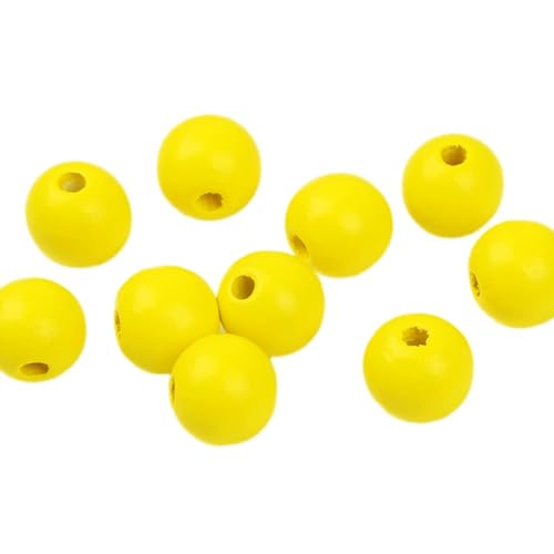 100 Stück 16mm Holzperlen Runde Holzperlen Bastelnperlen zum Auffädeln Lose Perlen Verstreute Perlen Hölzerne Perlen mit Loch für DIY Handwerk Halsketten Armbänder Schmuckherstellung,Gelb 100 Stück 16mm Holzperlen Runde Holzperlen Bastelnperlen zum Auffädeln Lose Perlen Verstreute Perlen Hölzerne Perlen mit Loch für DIY Handwerk Halsketten Armbänder Schmuckherstellung,Gelb von Wambere