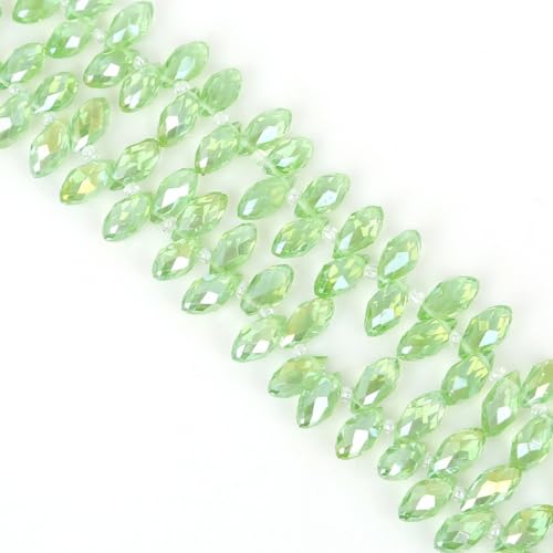 100 Stück 6x12mm Facettierte Perlen Glasperlen,Glitzerperlen Bunte Perlen für Armbänder für Basteln Schmuckherstellung DIY Halsketten, Armbänder Ohrringe,Grün 100 Stück 6x12mm Facettierte Perlen Glasperlen,Glitzerperlen Bunte Perlen für Armbänder für Basteln Schmuckherstellung DIY Halsketten, Armbänder Ohrringe,Grün von Wambere
