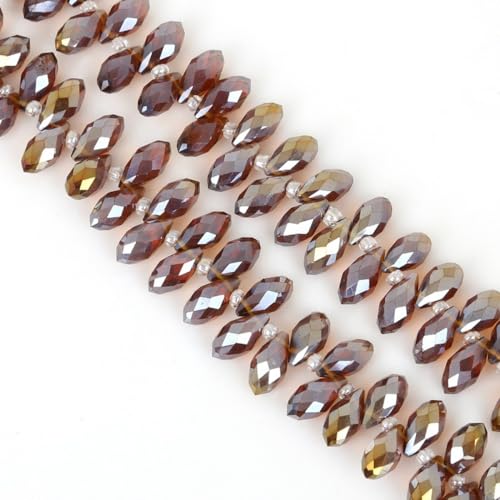 100 Stück 6x12mm Facettierte Perlen Glasperlen,Glitzerperlen Bunte Perlen für Armbänder für Basteln Schmuckherstellung DIY Halsketten, Armbänder Ohrringe,Kaffee 100 Stück 6x12mm Facettierte Perlen Glasperlen,Glitzerperlen Bunte Perlen für Armbänder für Basteln Schmuckherstellung DIY Halsketten, Armbänder Ohrringe,Kaffee von Wambere