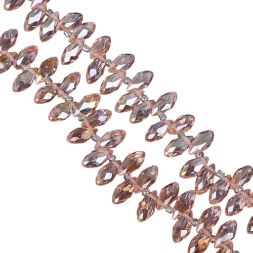 100 Stück 6x12mm Facettierte Perlen Glasperlen,Glitzerperlen Bunte Perlen für Armbänder für Basteln Schmuckherstellung DIY Halsketten, Armbänder Ohrringe,Rosa AB von Wambere