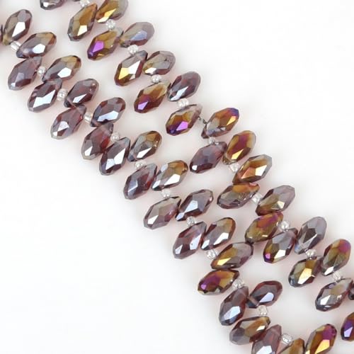 100 Stück 6x12mm Facettierte Perlen Glasperlen,Glitzerperlen Bunte Perlen für Armbänder für Basteln Schmuckherstellung DIY Halsketten, Armbänder Ohrringe,Tiefes Violett 100 Stück 6x12mm Facettierte Perlen Glasperlen,Glitzerperlen Bunte Perlen für Armbänder für Basteln Schmuckherstellung DIY Halsketten, Armbänder Ohrringe,Tiefes Violett von Wambere