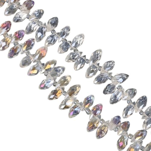 100 Stück 6x12mm Facettierte Perlen Glasperlen,Glitzerperlen Bunte Perlen für Armbänder für Basteln Schmuckherstellung DIY Halsketten, Armbänder Ohrringe,Weißer Ab 100 Stück 6x12mm Facettierte Perlen Glasperlen,Glitzerperlen Bunte Perlen für Armbänder für Basteln Schmuckherstellung DIY Halsketten, Armbänder Ohrringe,Weißer Ab von Wambere