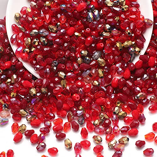 100 Stück 6x8mm Tropfenform Glasperle Simulierter Kristall Perlen Kristall Glas Perlen Bunte Glasperlen für Handwerk Armband Schmuck Ringen Halsketten Geschenk Ohrring-Anhänger,Rot 100 Stück 6x8mm Tropfenform Glasperle Simulierter Kristall Perlen Kristall Glas Perlen Bunte Glasperlen für Handwerk Armband Schmuck Ringen Halsketten Geschenk Ohrring-Anhänger,Rot von Wambere