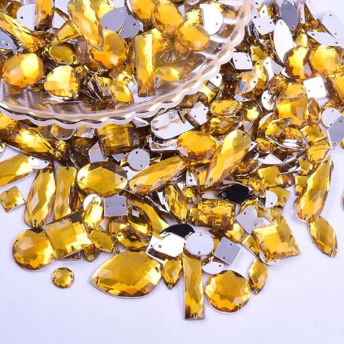 100 Stück Glitzersteine zum Annähen,Acrylsteine Strasssteine zum Handnähen,Verschiedene Formen 4-30 mm Flache Strasssteine,für DIY Handwerk Kleidungsdekoration Nailart Zubehör,Gold 100 Stück Glitzersteine zum Annähen,Acrylsteine Strasssteine zum Handnähen,Verschiedene Formen 4-30 mm Flache Strasssteine,für DIY Handwerk Kleidungsdekoration Nailart Zubehör,Gold von Wambere