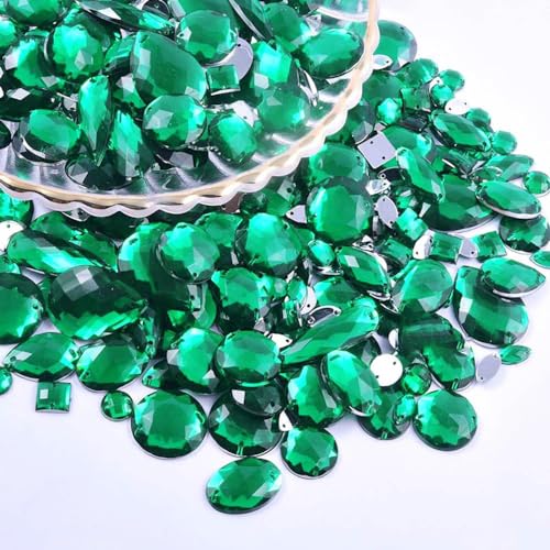 100 Stück Glitzersteine zum Annähen,Acrylsteine Strasssteine zum Handnähen,Verschiedene Formen 4-30 mm Flache Strasssteine,für DIY Handwerk Kleidungsdekoration Nailart Zubehör,Grün 100 Stück Glitzersteine zum Annähen,Acrylsteine Strasssteine zum Handnähen,Verschiedene Formen 4-30 mm Flache Strasssteine,für DIY Handwerk Kleidungsdekoration Nailart Zubehör,Grün von Wambere