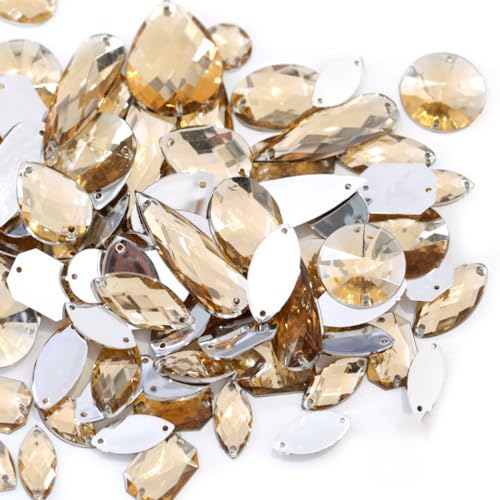 100 Stück Glitzersteine zum Annähen,Acrylsteine Strasssteine zum Handnähen,Verschiedene Formen 4-30 mm Flache Strasssteine,für DIY Handwerk Kleidungsdekoration Nailart Zubehör,Hellgelb 100 Stück Glitzersteine zum Annähen,Acrylsteine Strasssteine zum Handnähen,Verschiedene Formen 4-30 mm Flache Strasssteine,für DIY Handwerk Kleidungsdekoration Nailart Zubehör,Hellgelb von Wambere