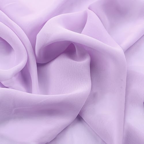 100cm×150cm Chiffon Stoff Hochzeitsstoffe Tischdeckenstoffe Bekleidungsstoffe Dekostoff Kostümstoff Stoffe zum Nähen Meterware Dekorieren für DIY Basteln Kleidungsdekoration,Helles Lila von Wambere