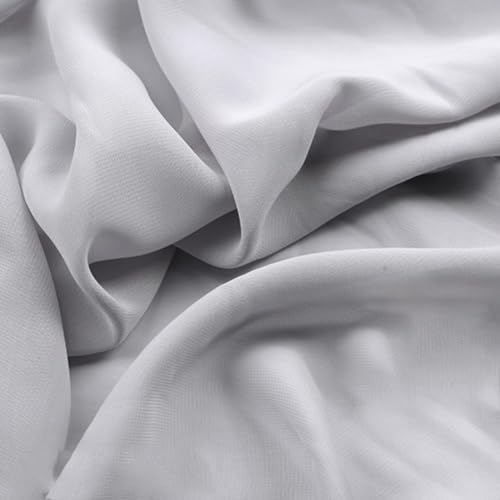 100cm×150cm Chiffon Stoff Hochzeitsstoffe Tischdeckenstoffe Bekleidungsstoffe Dekostoff Kostümstoff Stoffe zum Nähen Meterware Dekorieren für DIY Basteln Kleidungsdekoration,Hellgrau von Wambere