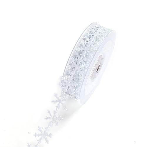 10M 25mm Weihnachten Schneeflocken Band Dekoband Spitzenband Spitzenborte Weihnachtsbänder Geschenkband Christbaumschmuck Weihnachtsschmuck,Für DIY Handwerk Geschenkverpackung Deko,Weiß 10M 25mm Weihnachten Schneeflocken Band Dekoband Spitzenband Spitzenborte Weihnachtsbänder Geschenkband Christbaumschmuck Weihnachtsschmuck,Für DIY Handwerk Geschenkverpackung Deko,Weiß von Wambere