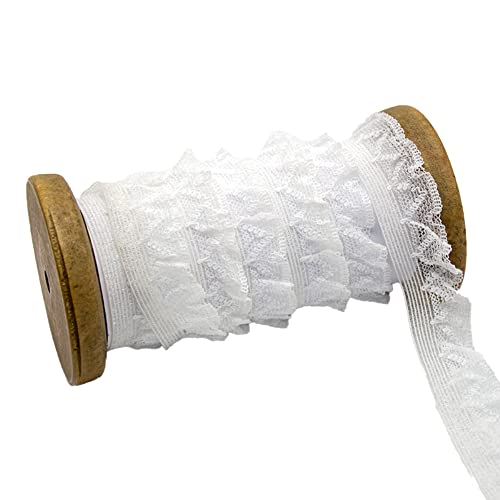 10Yard Vintage Elastizität Spitzenband,Plissierte Spitze,Geraffte Rüschen Chiffonband,Dekoband Zierband Spitzenstoff Spitzenborte für Nähen Handwerk Hochzeit Party Deko 2cm,Weiß 10Yard Vintage Elastizität Spitzenband,Plissierte Spitze,Geraffte Rüschen Chiffonband,Dekoband Zierband Spitzenstoff Spitzenborte für Nähen Handwerk Hochzeit Party Deko 2cm,Weiß von Wambere