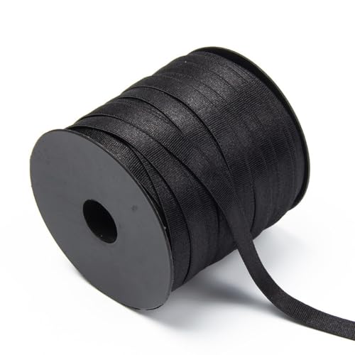 10m 8mm Breit Elastisches Band,Gummiband zum Nähen,Gummilitze Elastisches Zum Nähen,Elastic Band Elastisches Farbband für DIY Handwerk Basteln Unterwäsche BH-Träger Kleidung Gürtel,Schwarz von Wambere