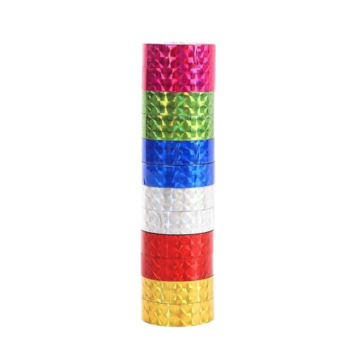 12 Rollen 1.2cmx5m Glitter Laserband Washi Tape,Dekoratives Klebeband für Schreibwaren,Klebebänder Dekoband Selbstklebendes Klebeband zum Basteln,für DIY Handwerk Scrapbooking Geschenkverpackung von Wambere