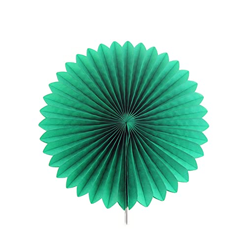 12 Stück Papier Fächer Dekoration Hanging Girlande Blumen Papierfächer Party Deko Set,Hängende Deko für Hochzeit Geburtstag Tea Party Tischdeko Classroom Baby Shower Backdrop Garland,10cm Dunkelgrün von Wambere