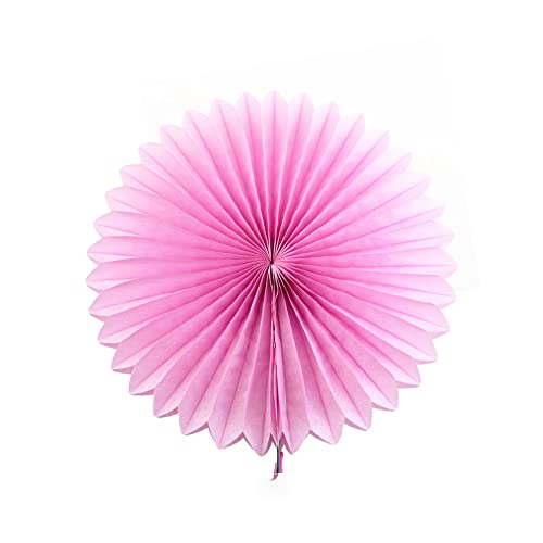 12 Stück Papier Fächer Dekoration Hanging Girlande Blumen Papierfächer Party Deko Set,Hängende Deko für Hochzeit Geburtstag Tea Party Tischdeko Classroom Baby Shower Backdrop Garland,20cm Rosa von Wambere