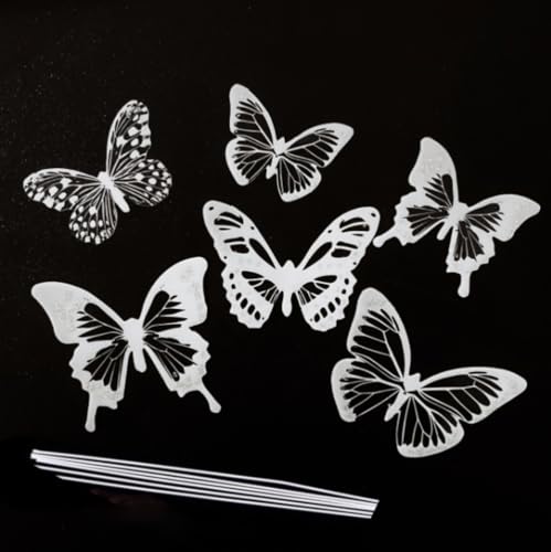 12 Stück Schmetterlinge Tortendeko,3D Schmetterlings Geburtstagskuchendekoration,Butterfly Schmetterlinge Deko Torte Kuchendeko für Hochzeit Party Geburtstag Valentinstag,Weiß von Wambere