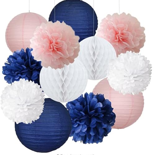 12 Stück papierlampion Seidenpapier Pompoms Wabenbälle Dekorpapier Papierlaterne Bienenwabenball für Geburtstag Hochzeit Party Babydusche Abschlusszeremonie Hintergrunddekoration,Blau Weiß Rosa 12 Stück papierlampion Seidenpapier Pompoms Wabenbälle Dekorpapier Papierlaterne Bienenwabenball für Geburtstag Hochzeit Party Babydusche Abschlusszeremonie Hintergrunddekoration,Blau Weiß Rosa von Wambere