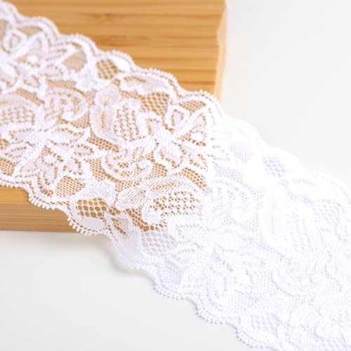 15 Yards 8cm Breite Elastizität Spitzenband Vintage Spitzenborte Spitzenbordüre Spitzen Borten Bänder Zierband Dekoband für DIY Nähen Handwerk Kleidung Unterwäsche Hochzeitskleid,Weiß 15 Yards 8cm Breite Elastizität Spitzenband Vintage Spitzenborte Spitzenbordüre Spitzen Borten Bänder Zierband Dekoband für DIY Nähen Handwerk Kleidung Unterwäsche Hochzeitskleid,Weiß von Wambere