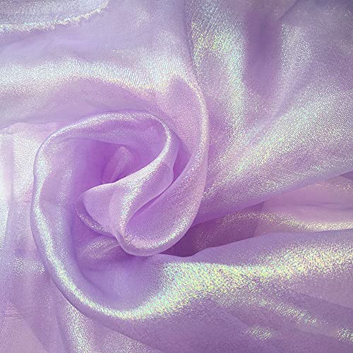 150cmx1m Organza Stoffe,Glanz Satin Modestoff Dekostoff Kostümstoff Stoffe zum Nähen Meterware Dekorieren,Lasertuch,Hauch Zart,Fein,Durchsichtig,zum Dekorieren Basteln,DIY Nähmuster Handwerk,Lila von Wambere