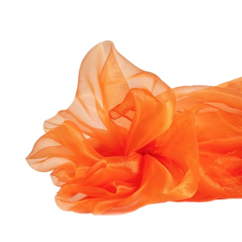 1m x 150cm Organza Stoffe zum Nähen Meterware Organzastoff Dekostoff Bekleidungsstoffe für DIY Kunsthandwerk Basteln Vorhänge Tischdecken Hochzeit Party Kleidungsdekoration,Orange von Wambere