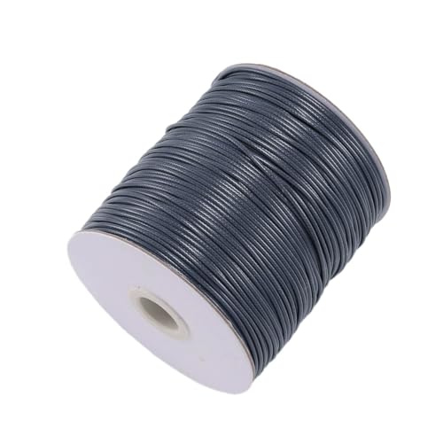 1mm x 10m Wachsschnur Wachslinie Wachskordel Waxedcord Baumwollschnur Gewachst Lederseil Lederschnur Basteln Schmuckkordel für DIY Handwerk Armband Halskette Schmuckherstellung,Dunkelgrau von Wambere