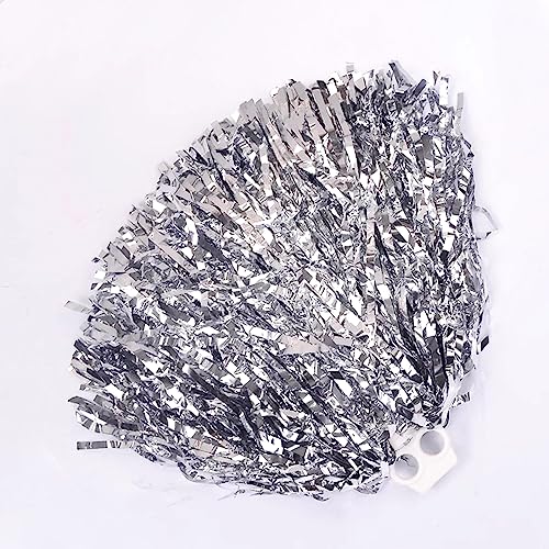 2 Stück 100g Silber Cheerleading Pom Poms,Cheerleader-Blumenball,Cheer Sport Pompons Poms Hand Flower Bands Spirit Cheering Pom,für Sportveranstaltungen, Partys, Festivals, Spiele, Bühnenauftritte, 2 Stück 100g Silber Cheerleading Pom Poms,Cheerleader-Blumenball,Cheer Sport Pompons Poms Hand Flower Bands Spirit Cheering Pom,für Sportveranstaltungen, Partys, Festivals, Spiele, Bühnenauftritte, von Wambere