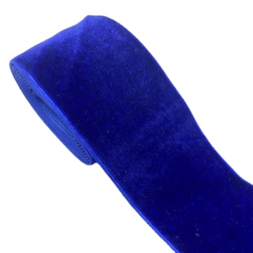 2 Yards x 5cm Einseitiges Samtband Schleifenband Bogenband Schmuckband Geschenkband Dekoband Zierband für DIY Handwerk Hochzeit Geburtstag Party Weihnachten Geschenkverpackung,Königsblau von Wambere