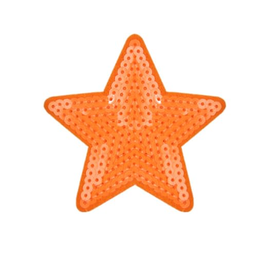 20 Stück Pailletten Stern Aufnäher zum Aufbügeln,Sterne Bestickte Aufnäher,Bügelflicken Flicken zum Aufbügeln Aufnäheraufkleber für Nähen DIY Kunsthandwerk Kleidungsdekoration,Orangen von Wambere