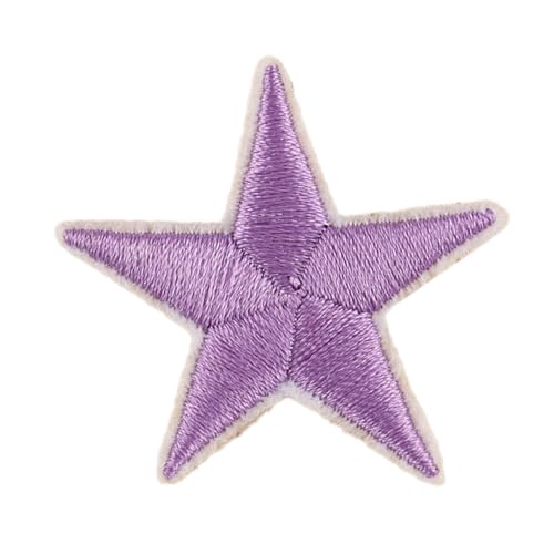 20 Stück Pentagramm Patches Gestickter Aufnäher zum Aufbügeln,Aufbügelflicken Bügelsticker Stoffflicken Applikation für DIY Basteln Kleid Jeans Jacken Hüte Taschen Schuhe,Lila von Wambere