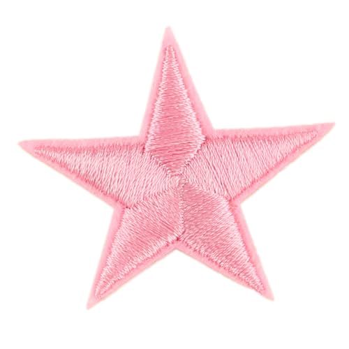 20 Stück Pentagramm Patches Gestickter Aufnäher zum Aufbügeln,Aufbügelflicken Bügelsticker Stoffflicken Applikation für DIY Basteln Kleid Jeans Jacken Hüte Taschen Schuhe,Rosa von Wambere