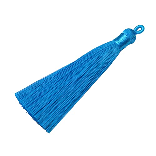 20 Stück Quasten Anhänger,8cm Bunte Quasten-Lesezeichen,Tassel Troddel Armband Schlüsselanhänger Basteln Quaste für Ohrringe Schmuckherstellung Taschen Lesezeichen DIY Handwerk Zubehör,Himmelblau von Wambere