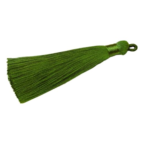 20 Stück Quasten Anhänger,8cm Bunte Quasten-Lesezeichen,Tassel Troddel Armband Schlüsselanhänger Basteln Quaste für Ohrringe Schmuckherstellung Taschen Lesezeichen DIY Handwerk Zubehör,Militärgrün von Wambere