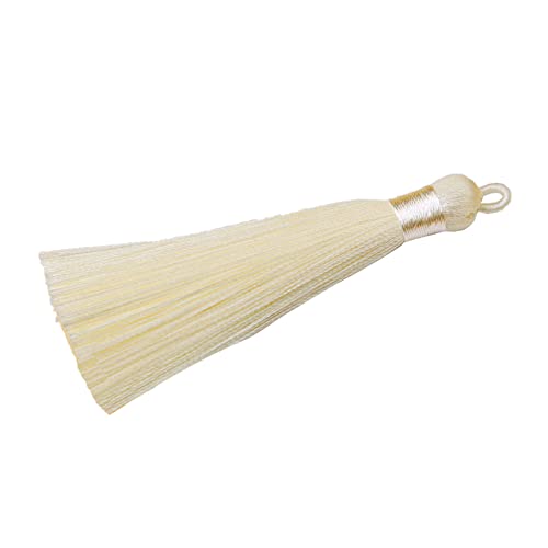 20 Stück Quasten Anhänger,8cm Bunte Quasten-Lesezeichen,Tassel Troddel Armband Schlüsselanhänger Basteln Quaste für Ohrringe Schmuckherstellung Taschen Lesezeichen DIY Handwerk Zubehör,Beige von Wambere