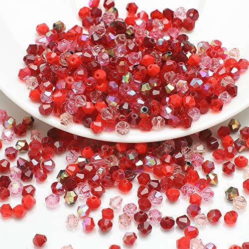 200 Stück 4mm Kristall Glas Perlen Facettierte Glasperle Kügelchen Bunte Glasperlen Kunstperlen Mehrfarbig Sortierte Perlen Gemischt Bastelperlen für Handwerk Armband Halsketten Schmuck,Rot 200 Stück 4mm Kristall Glas Perlen Facettierte Glasperle Kügelchen Bunte Glasperlen Kunstperlen Mehrfarbig Sortierte Perlen Gemischt Bastelperlen für Handwerk Armband Halsketten Schmuck,Rot von Wambere