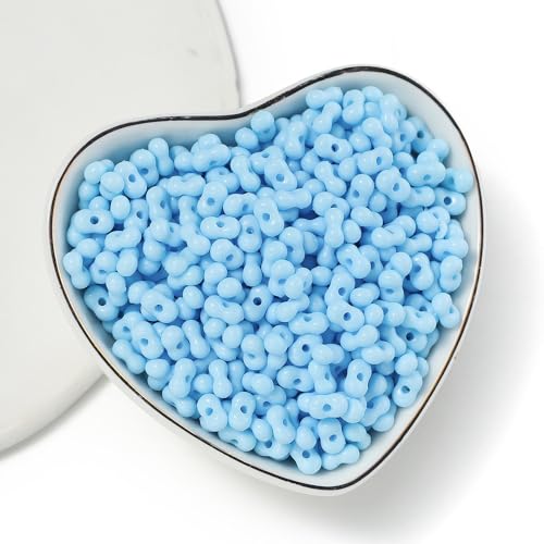 200 Stück Acrylperlen Erdnussperlen Perlen mit Loch Bastelperlen Lose Perlen Perlen zum Auffädeln Zwischenperlen für DIY Handwerk Armband Halsketten Ohrringe Schmuckherstellung,Hellblau 200 Stück Acrylperlen Erdnussperlen Perlen mit Loch Bastelperlen Lose Perlen Perlen zum Auffädeln Zwischenperlen für DIY Handwerk Armband Halsketten Ohrringe Schmuckherstellung,Hellblau von Wambere