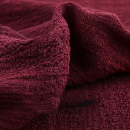 200cm x 130cm Stoffe Stoff aus Baumwolle und Leinen,Dünner Leinenstoff,Stoff Fabric Meterware,Fabric zum Nähen,Dekostoff für DIY Basteln Kleidungsdekoration Tischdekoration,Dunkelrot 200cm x 130cm Stoffe Stoff aus Baumwolle und Leinen,Dünner Leinenstoff,Stoff Fabric Meterware,Fabric zum Nähen,Dekostoff für DIY Basteln Kleidungsdekoration Tischdekoration,Dunkelrot von Wambere