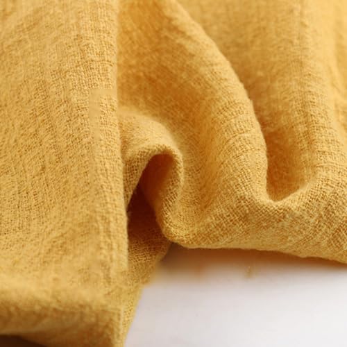 200cm x 130cm Stoffe Stoff aus Baumwolle und Leinen,Dünner Leinenstoff,Stoff Fabric Meterware,Fabric zum Nähen,Dekostoff für DIY Basteln Kleidungsdekoration Tischdekoration,Gelb 200cm x 130cm Stoffe Stoff aus Baumwolle und Leinen,Dünner Leinenstoff,Stoff Fabric Meterware,Fabric zum Nähen,Dekostoff für DIY Basteln Kleidungsdekoration Tischdekoration,Gelb von Wambere