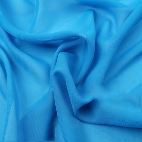 200cm×150cm Chiffon Stoff Hochzeitsstoffe Tischdeckenstoffe Bekleidungsstoffe Dekostoff Kostümstoff Stoffe zum Nähen Meterware Dekorieren für DIY Basteln Kleidungsdekoration,Blauer See von Wambere
