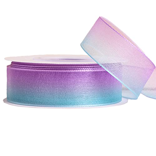 25mmx22Meter Seidenband Geschenkband Schleifenband Stoffband Dekoband zum Nähen für Hochzeit Party Taufe Geburtstag Blumensträuße Handwerk Kuchen Zimmerdeko,Farbverlauf Schleifenband,Lila Grün 25mmx22Meter Seidenband Geschenkband Schleifenband Stoffband Dekoband zum Nähen für Hochzeit Party Taufe Geburtstag Blumensträuße Handwerk Kuchen Zimmerdeko,Farbverlauf Schleifenband,Lila Grün von Wambere